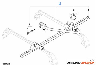 [GYÁRI ÚJ] BMW - BICIKLITARTÓ, TETŐRE SZERELHETŐ - 8272 0137716 2. kép